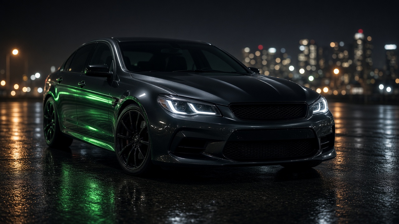Passenger car at night